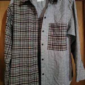 Abercrombie & Fitch Men's Plaid Shirt - Black and Brown